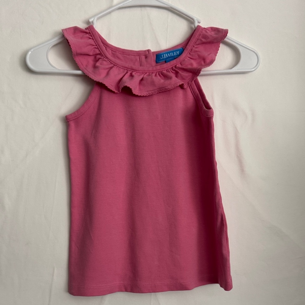 Pink Ruffle Kids Tank Top